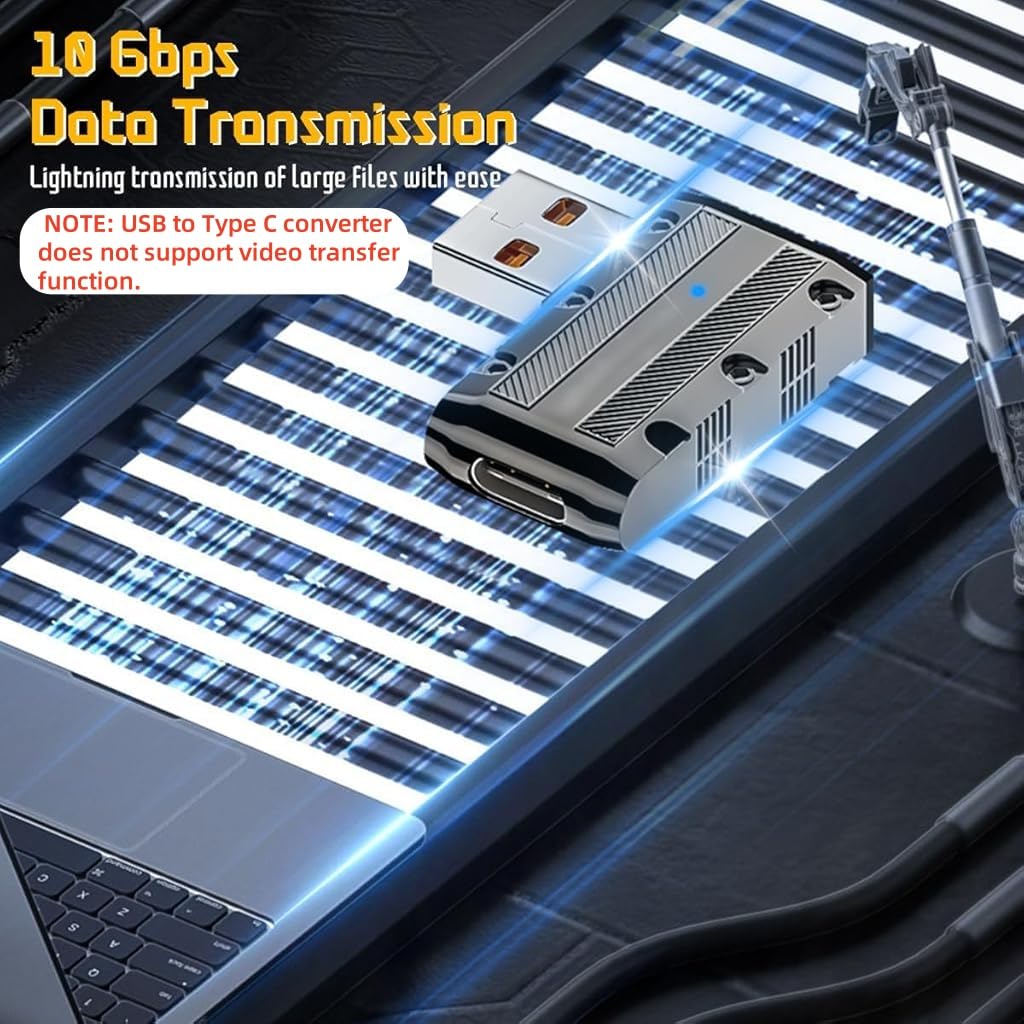 Verilux USB C to USB OTG Adapter USB A Male to USB C Female USB 3.1 Adapter Support 120W Fast Charing & 10Gbps Data Transmission Type C Charging Adapter for Phone, Tablet, PC, Laptop