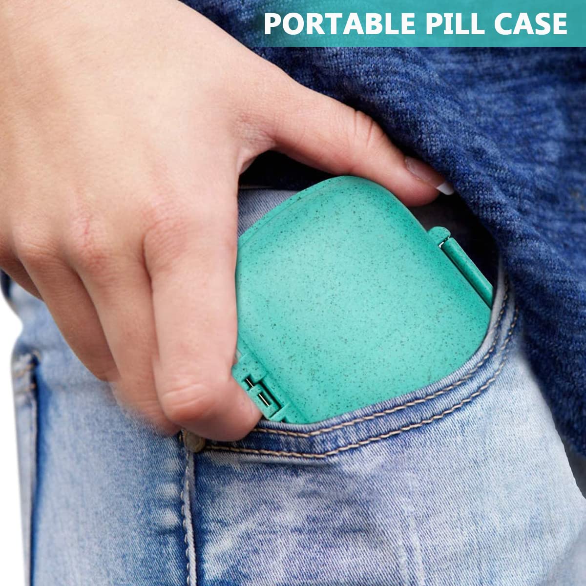 HANNEA Pill Case with 8 Compartments, Travel Pill Organizer PP Daily Pill Case Portable Vitamin Organizer Pill Box for Vitamins, Cod Liver Oil, Supplements, Medication (Blue)
