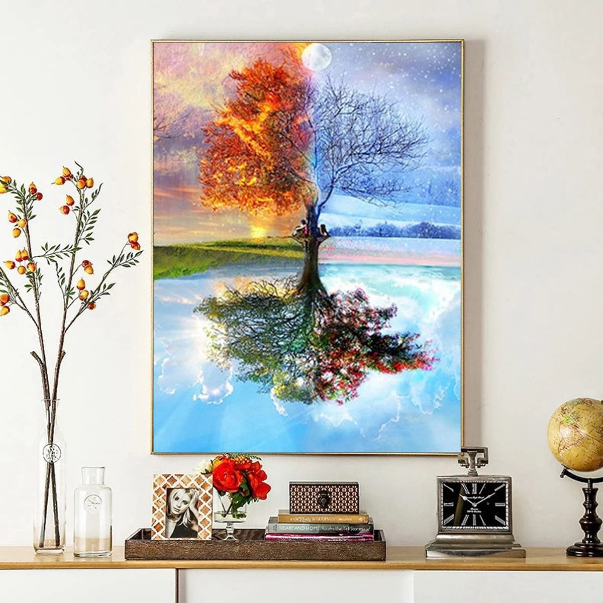 HASTHIP Diy Oil Paint, 40 * 50Cm Paint By Numbers Kits, Painting Kit For Adults And Kids, Unframed Printed Canvas For Home Wall Decor, Style 3, Beige