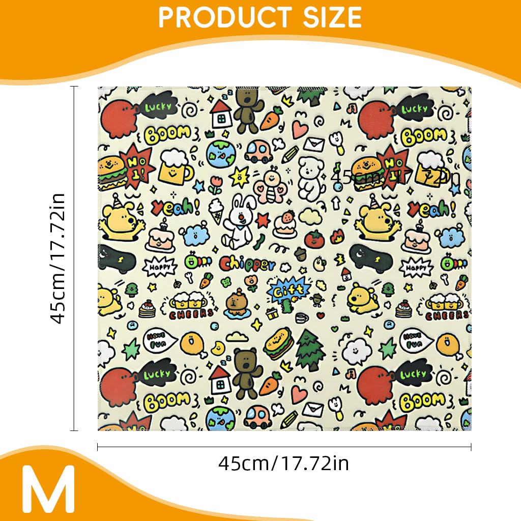 Qpets Cat Swaddle, Magic Snap Closure Cat Swaddle, Soothing Cat Wrap Cute Cartoon Print Cat Swaddle Cat Grooming Use Owner Protection Anti-Scratch Cat Swaddle, 45cmx45cm