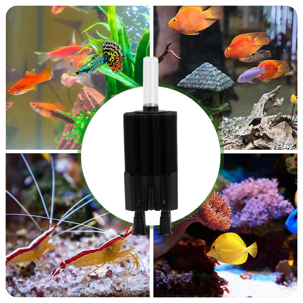 Qpets Aquarium Water Filter Fish Tank Internal Filter Oxygen Generator Biochemical Filtration Cotton Panel Water Filter, with Built in Filtration Ball Quiet Aquarium Water Filter