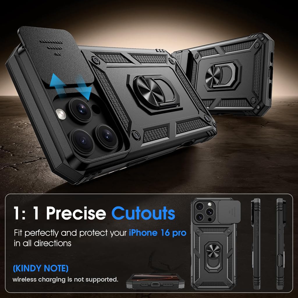 ZORBES Heavy Duty Shockproof Rugged Bumper for 16 Pro Accessories Black