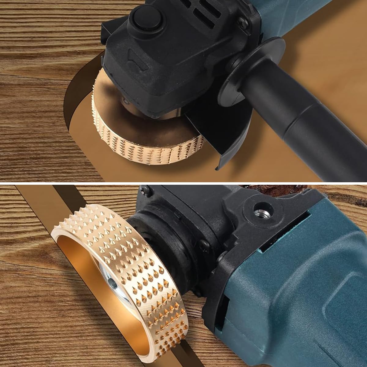 Serplex 5Pcs Angle Grinder Wood Carving Disc Set, 4 and 4 1/2 Angle Grinder Attachments with 5/8 inch Arbor, Stump Grinder Tool Grinding Wheel Shaping Disc for Wood Cutting, Grinder Cutting Wheel