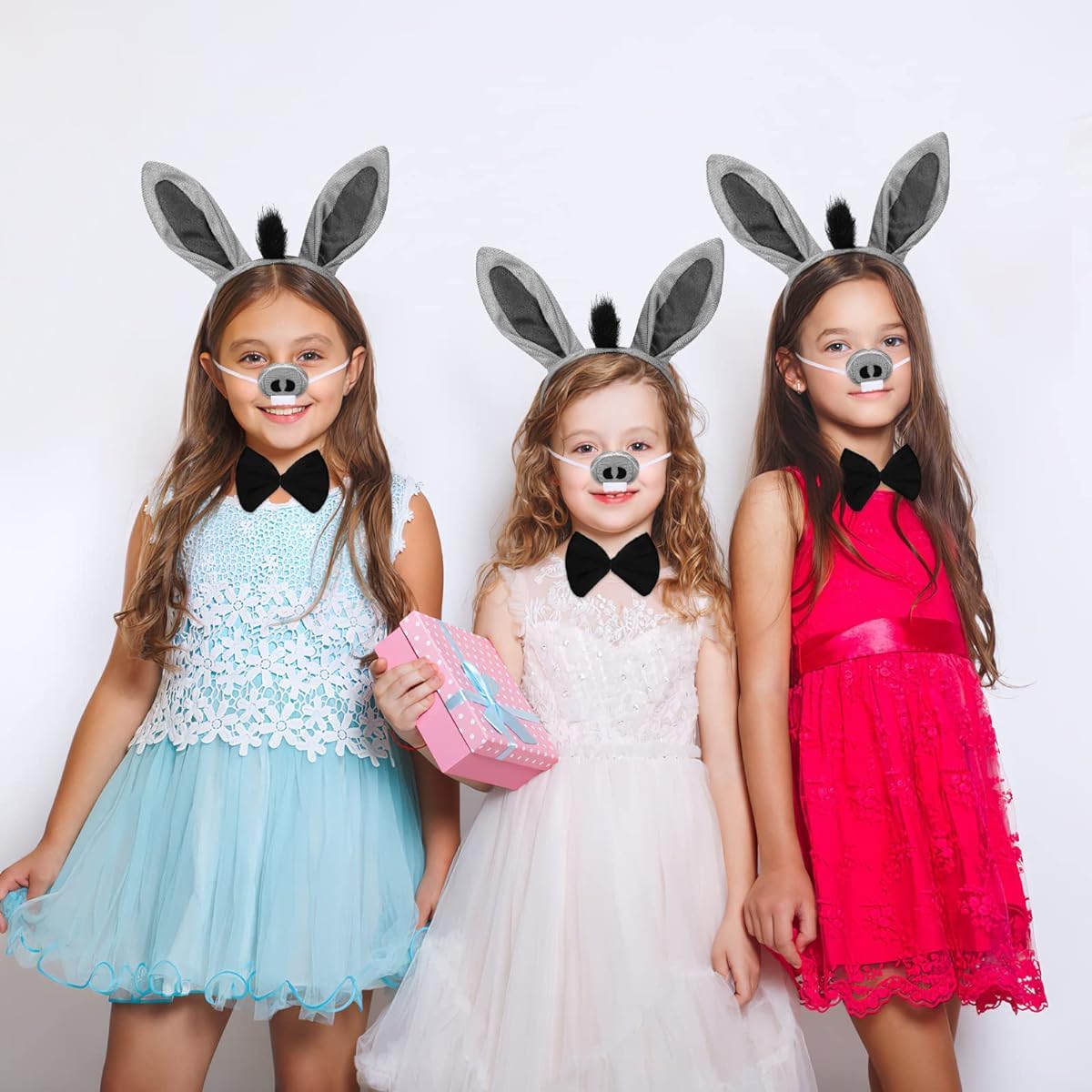 PALAY Animal Tutu Skirt Costume Set, Halloween Animal Costume Accessories Headband Tail Ears Bow Tie Tail Tutu for Toddler Kids Fancy Dress Up Birthday Costume Cosplay, Cow