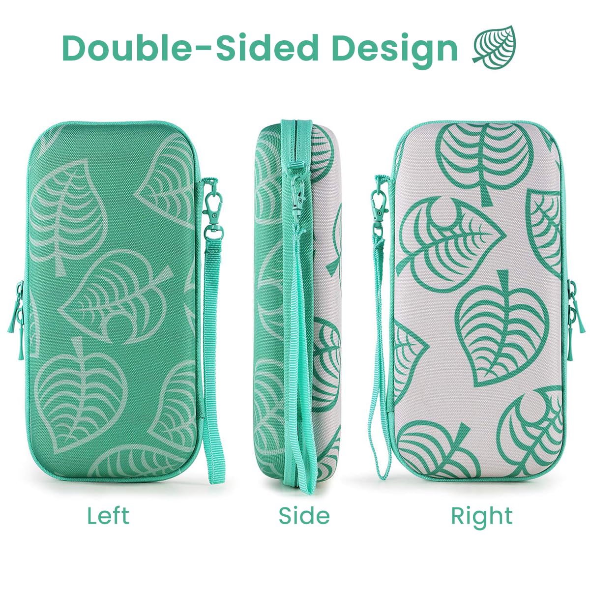 ZORBES Carrying Case for Nintendo Switch, Protective Hard Shell Travel Case Cover, Leaf Crossing Hardshell Switch Carry Cases with 10 Game Card Slots Thumb Grips Hand Strap for Switch Console and Accessories