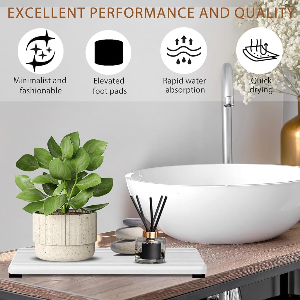 HASTHIP® 3PCS Water Absorbing Stone Tray,