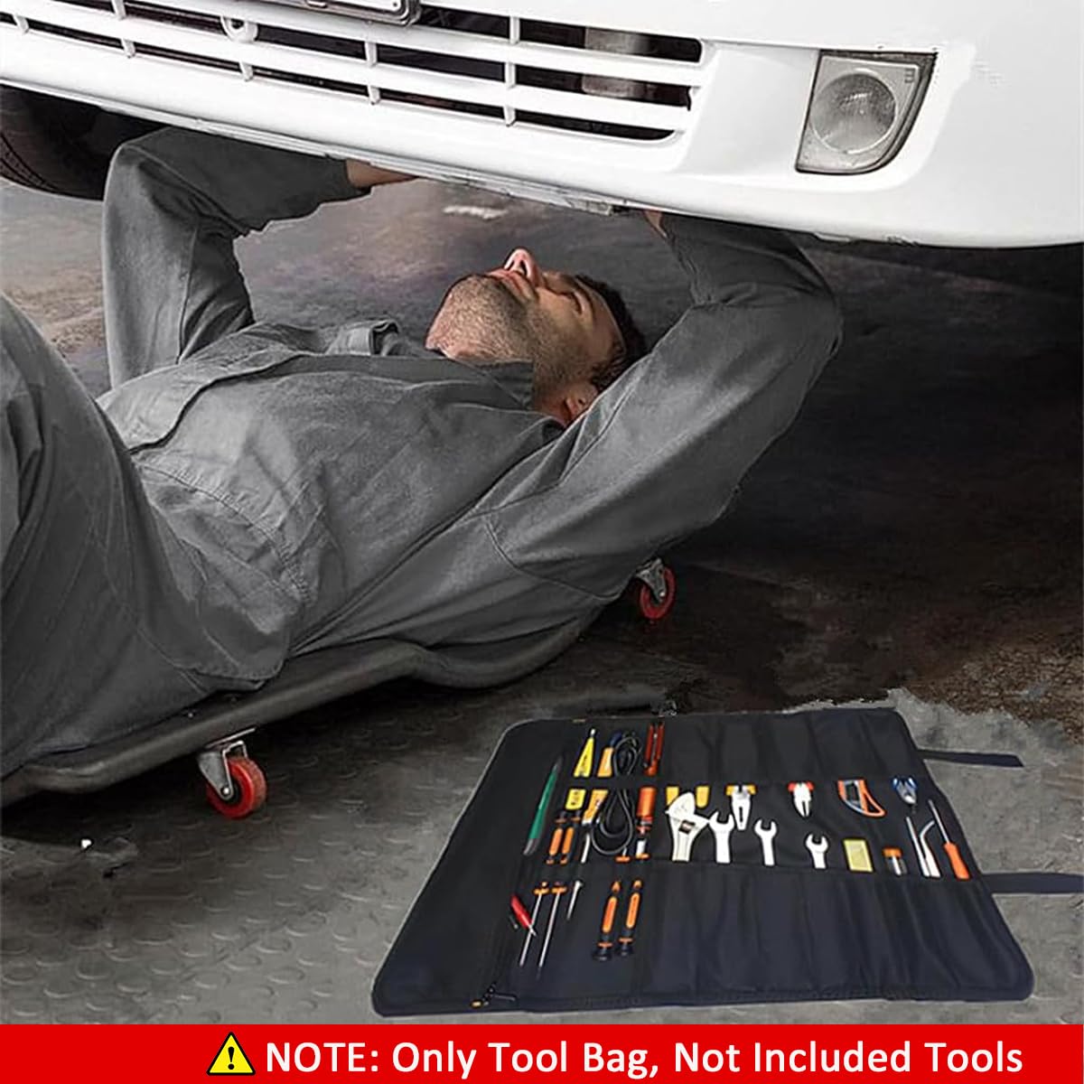 Serplex Roll Up Tool Bag Large Tool Storage Bag Waterproof 600D Oxford Tool Storage Bag Zipper Pouches Portable Tool Organizer Tool Storage Pouch - No Tools Included