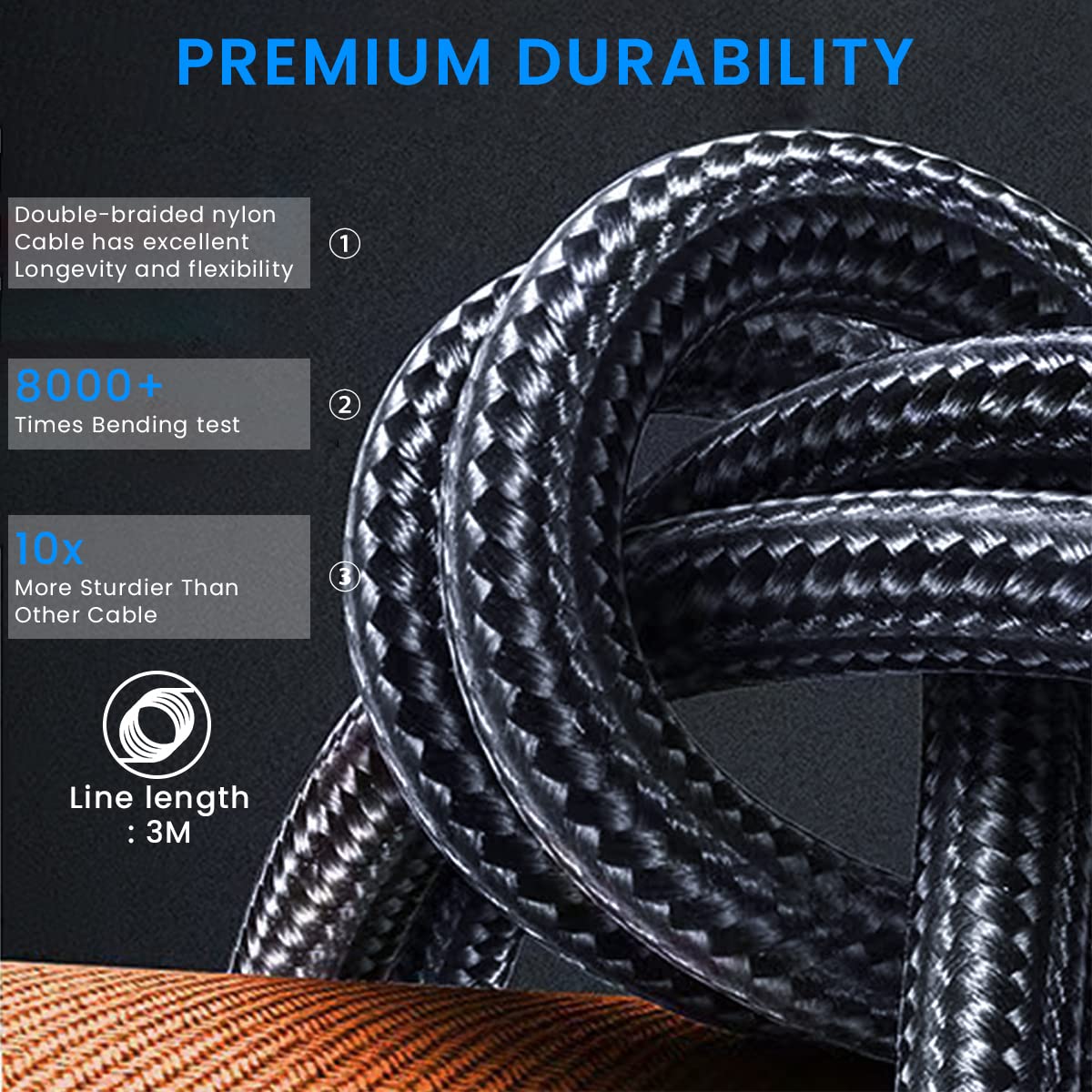 ZORBES Type?C To?Type?C?Cable, 5A 100W Thunderbolt 4 Cable Support 40Gbps Data Transfer, 8K Display, 10Ft C To C?Type?Cable?Fast?Charging With L Shape Design for MacBook Pro/Air iPad Pro USB C Device