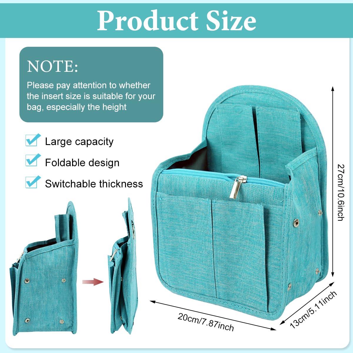 PALAY Folding Backpack Insert Organizer Travel Open Organizer Multi Compartment Bag Inside Shower Caddy Toiletries Organizer Divider Insert Organizer for for Gym Bag, Rucksack, Luggage