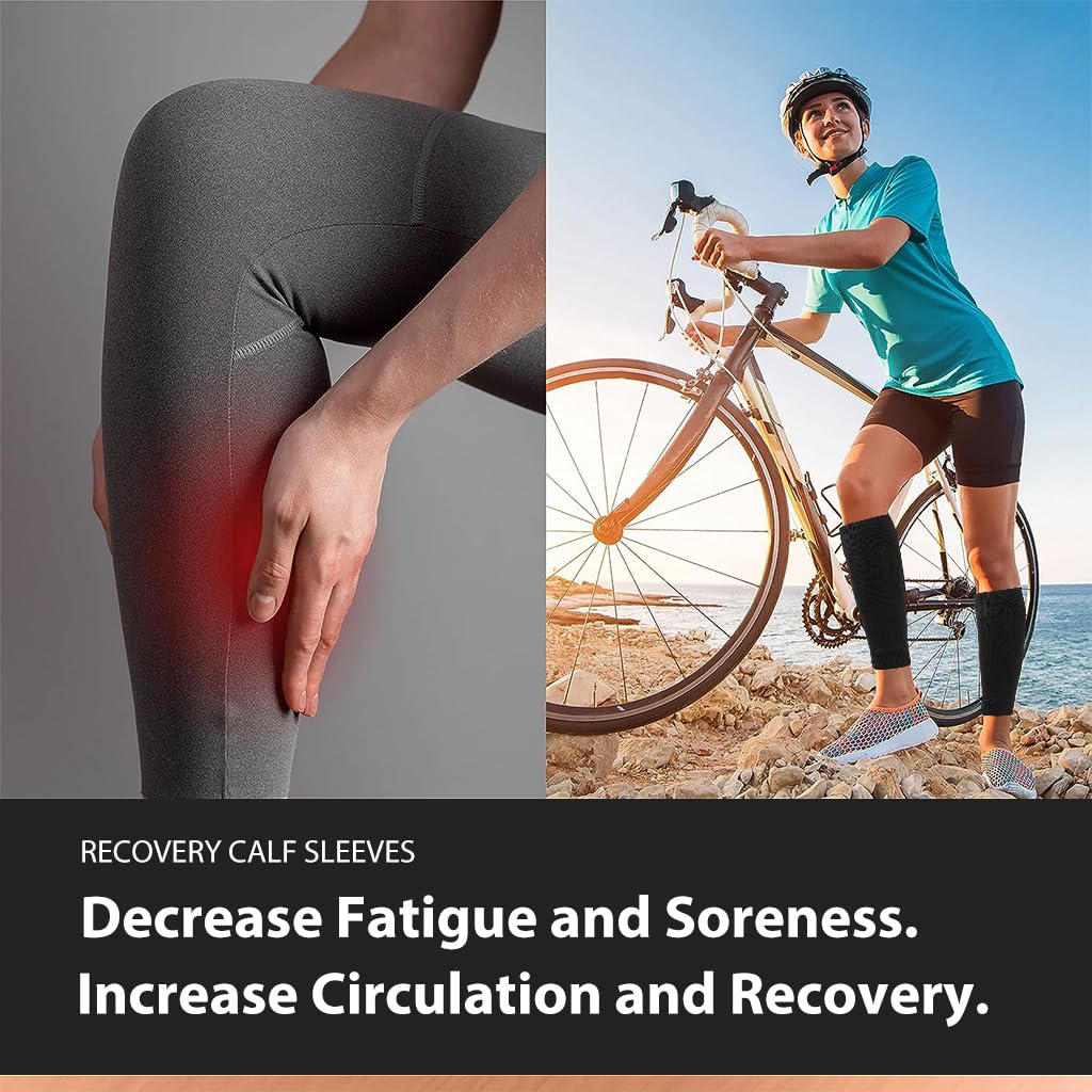 Optifit Calf Compression Sleeve, Sports Leg Compression Socks for Shin Splint, Varicose Vein and Calf Pain Relief, Leg Warmers Calf Thigh Compression Sleeves For Basketball, Football (One size)