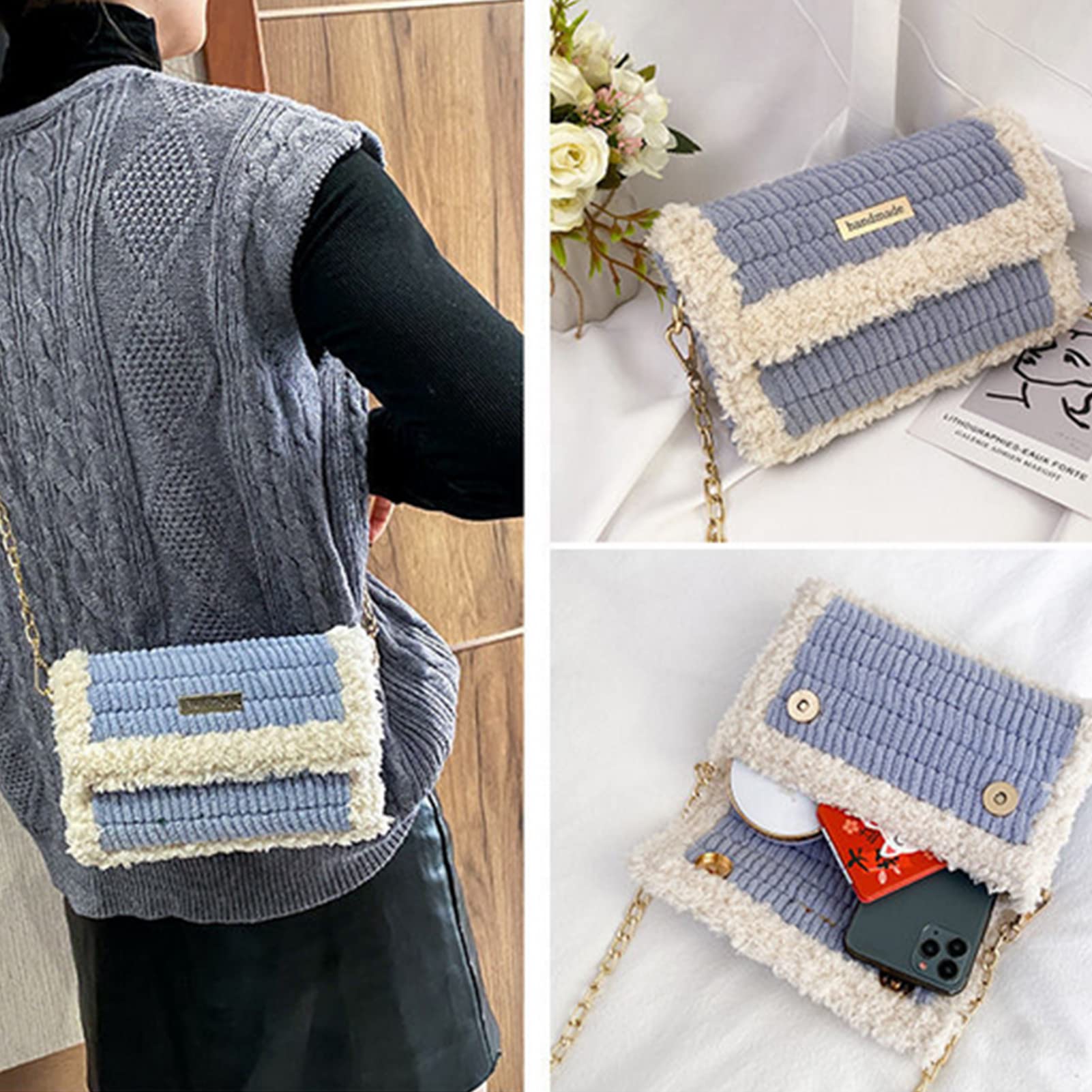MAYCREATE 3Pcs Mesh Clear Plastic Canvas Sheets with 100 Clips Crossbody DIY Sewing Bag Form Cross Stitch Plastic Plate for DIY Crafts, Acrylic Yarn Crafting Knit Crochet Projects