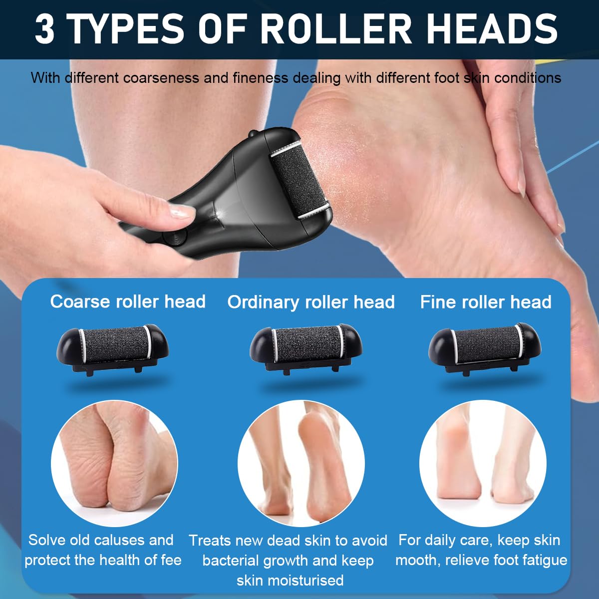 HANNEA Electric Callus Remover For Feet, Pedicure Scrubber For Women Foot Pedicure Machine Rechargeable Electronic Pedicure Tools, Portable Feet Dead Skin Remover