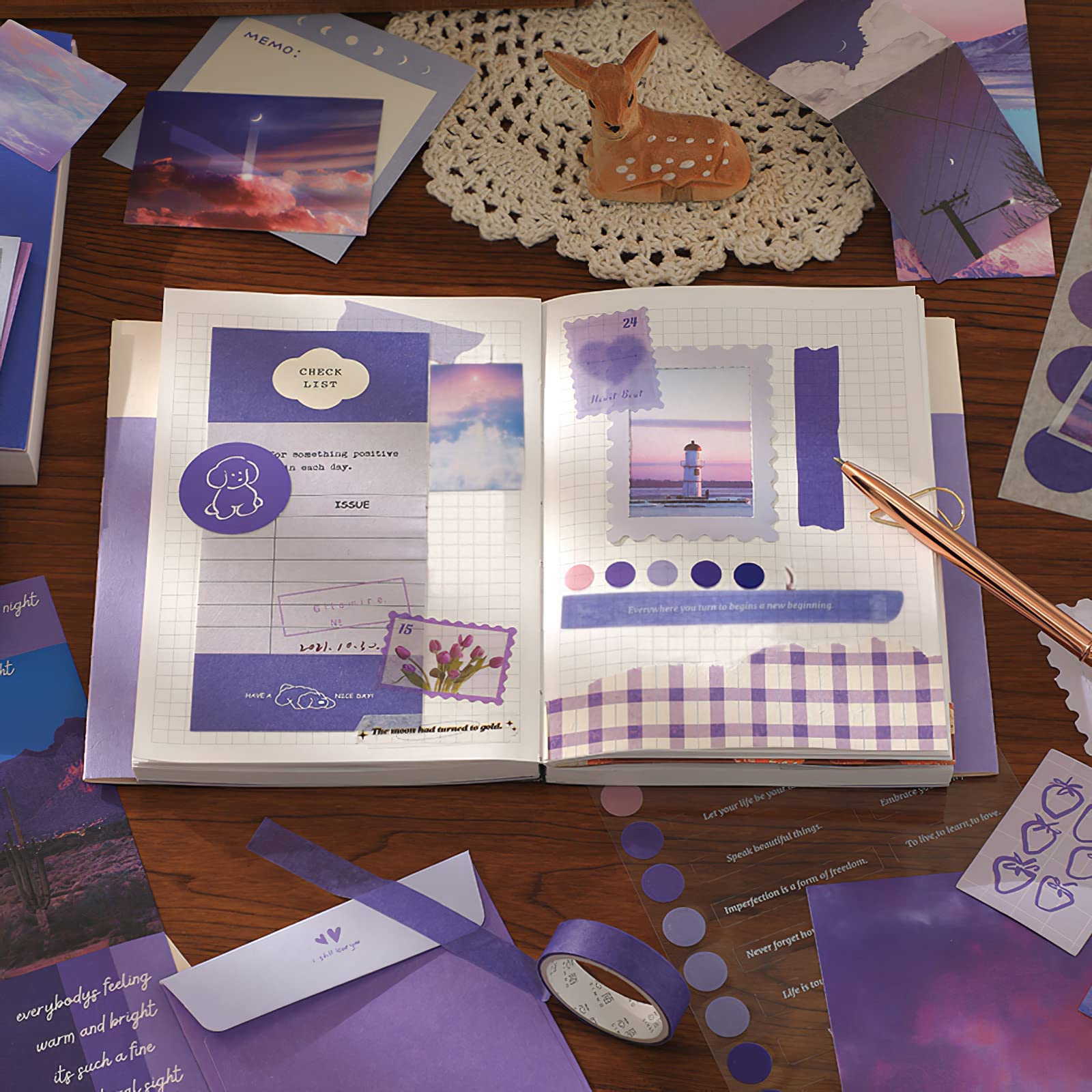 HASTHIP 346pcs Journal Supplies Kit Vintage Scrapbook Stickers Pack for Art Journaling Bullet Junk Journal Planners DIY Decoration Paper Stickers Craft Kits Notebook Collage Album Aesthetic Tape