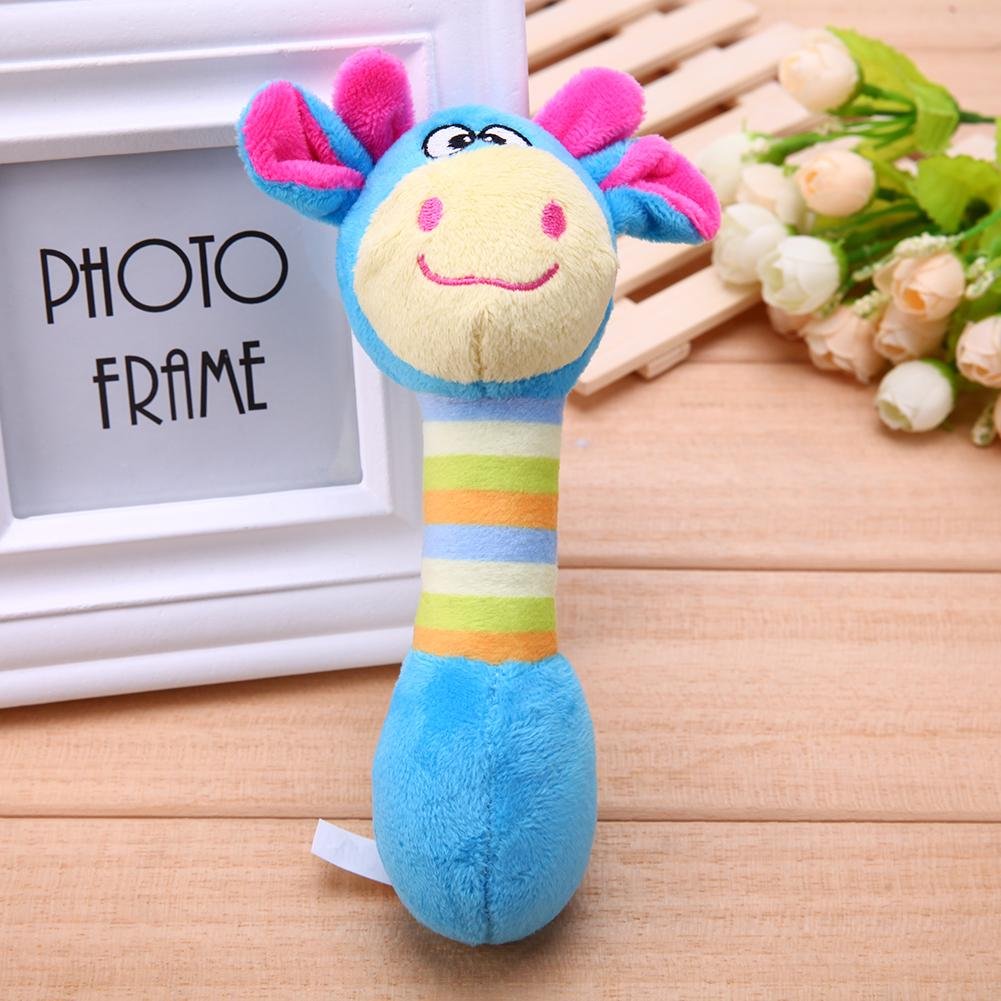 ELEPHANTBOAT Funny Animal Shape Pet Puppy Dog Plush Sound Squeaker Chewing Toy (Blue, 18*10cm)