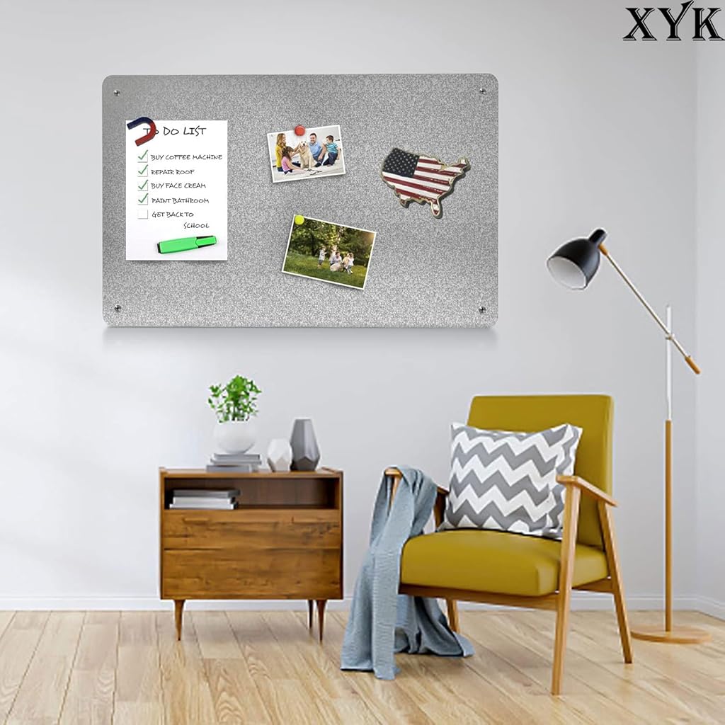 OFIFO® Stainless Steel Magnetic Board 43x30cm Wall Mounted Metal Memo Board for Home, Office, or Kitchen Organization & Display