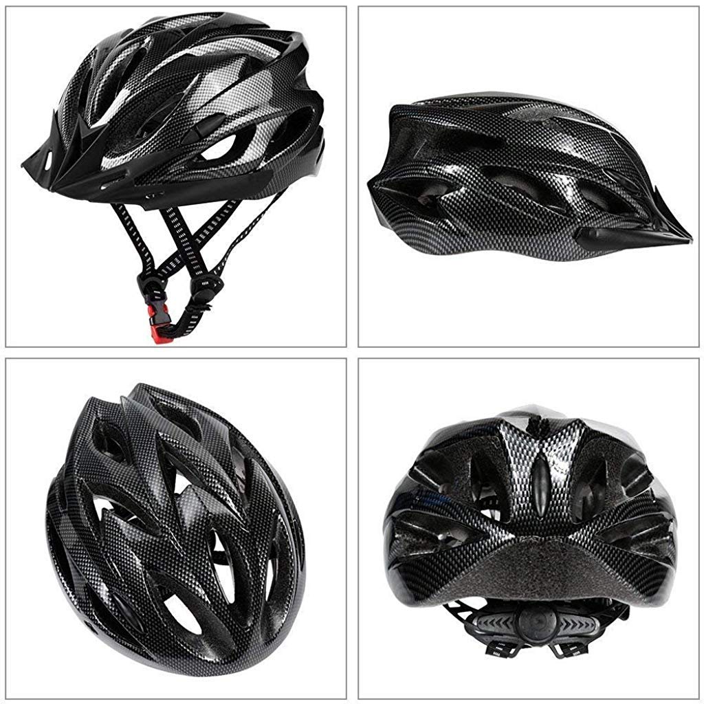 Proberos Bicycle Cycling Helmet with Adjustable Lightweight Mountain Bike Racing Helmet for Men and Women (Black)