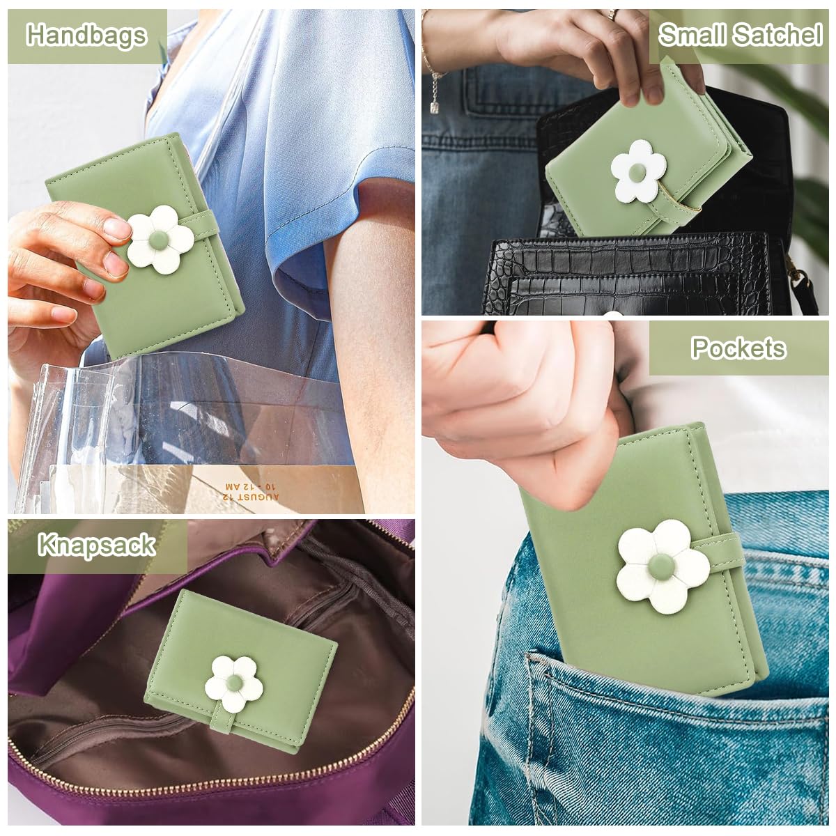 PALAY PU Leather Card Bag Purse Stylish Women Card Bag Purse Cash Wallet Portable Wallet Coin Bag Bifold Wallet for Women Gift Wallet for Women