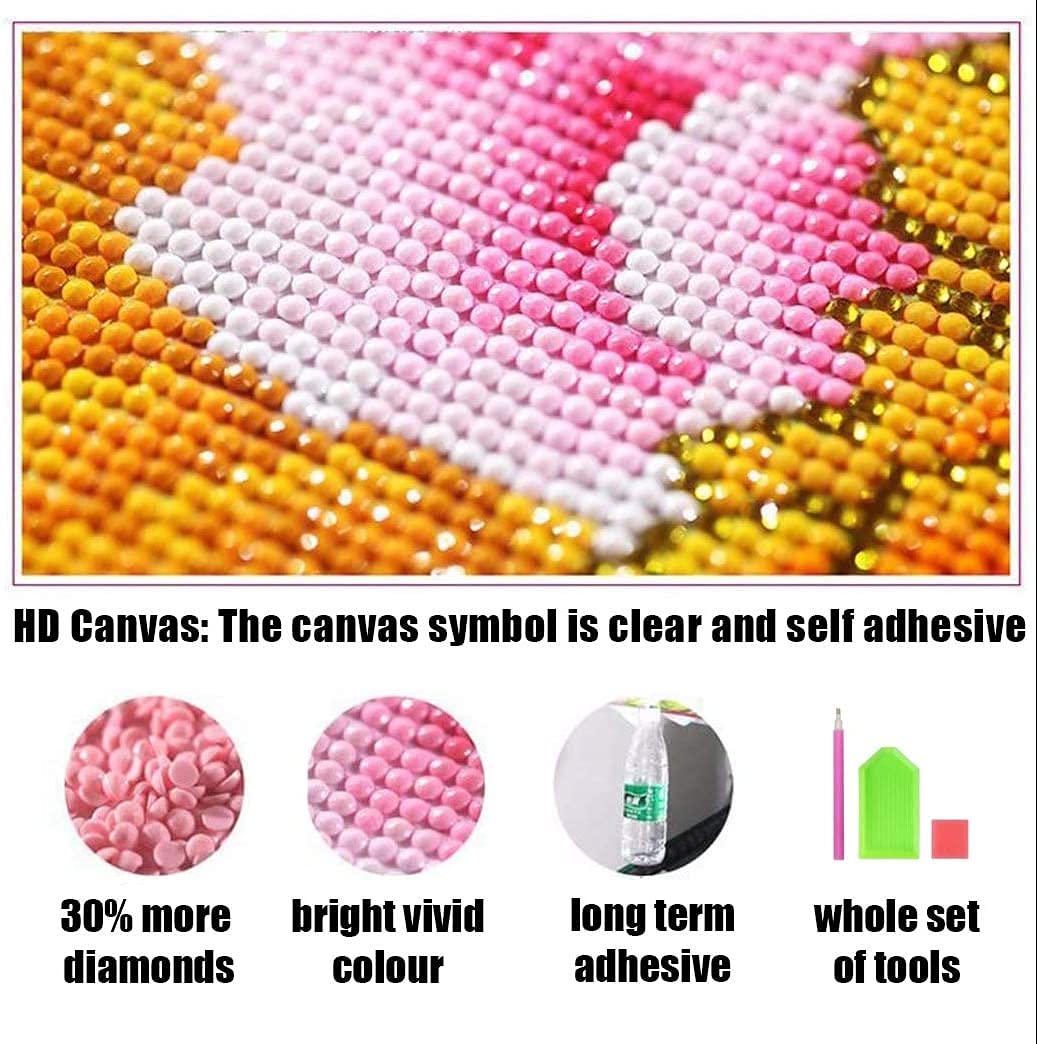 HASTHIP 5D Diamond Painting by Number Kit, 40 * 50cm Full Drill Diamond Painting Rhinestone Embroidery Pictures for Adults Kids Relaxation and Home Wall Decor (Multi-Color 1)