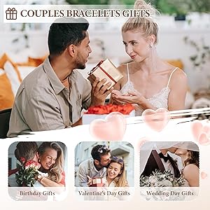 SANNIDHI® Matching Bracelets for Couples Long Distance Relationship Gifts Stainless Steel His & Hers Couple Bracelet With Puzzle-Heart Design for Anniversary, Birthday, Engagement
