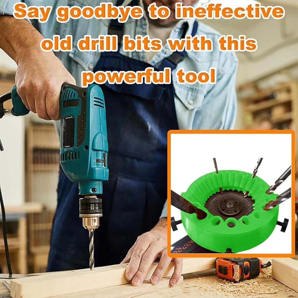 Serplex® Multi Drill Bits Sharpener Attachment Tool for Electric Disc Cutter Angle Grinder Attachment for Sharpening Drill Bits, 20-Slot Design, Drill Bits Sharpening Tool for 2-13mm Dia Drill Bits