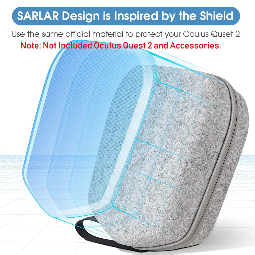 HASTHIP Storage Bag for Oculus Quest 2 VR EVA Organzier Case for Oculus Quest 2 Basic/Elite Version VR Headset and Touch Controllers Accessories Zipper Pouch Carrying Case with Handstrap Use