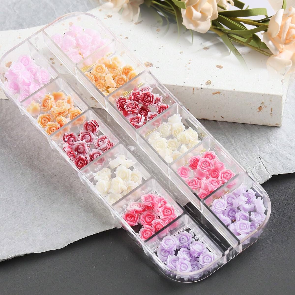 MAYCREATE Bow Nail Charms Set, 3D Bow Nail Charms Multi Shape Nail Decoration Flatback Pearl Beads Flower Charms Nail Accessories for Nail Art, Craft and Decoration