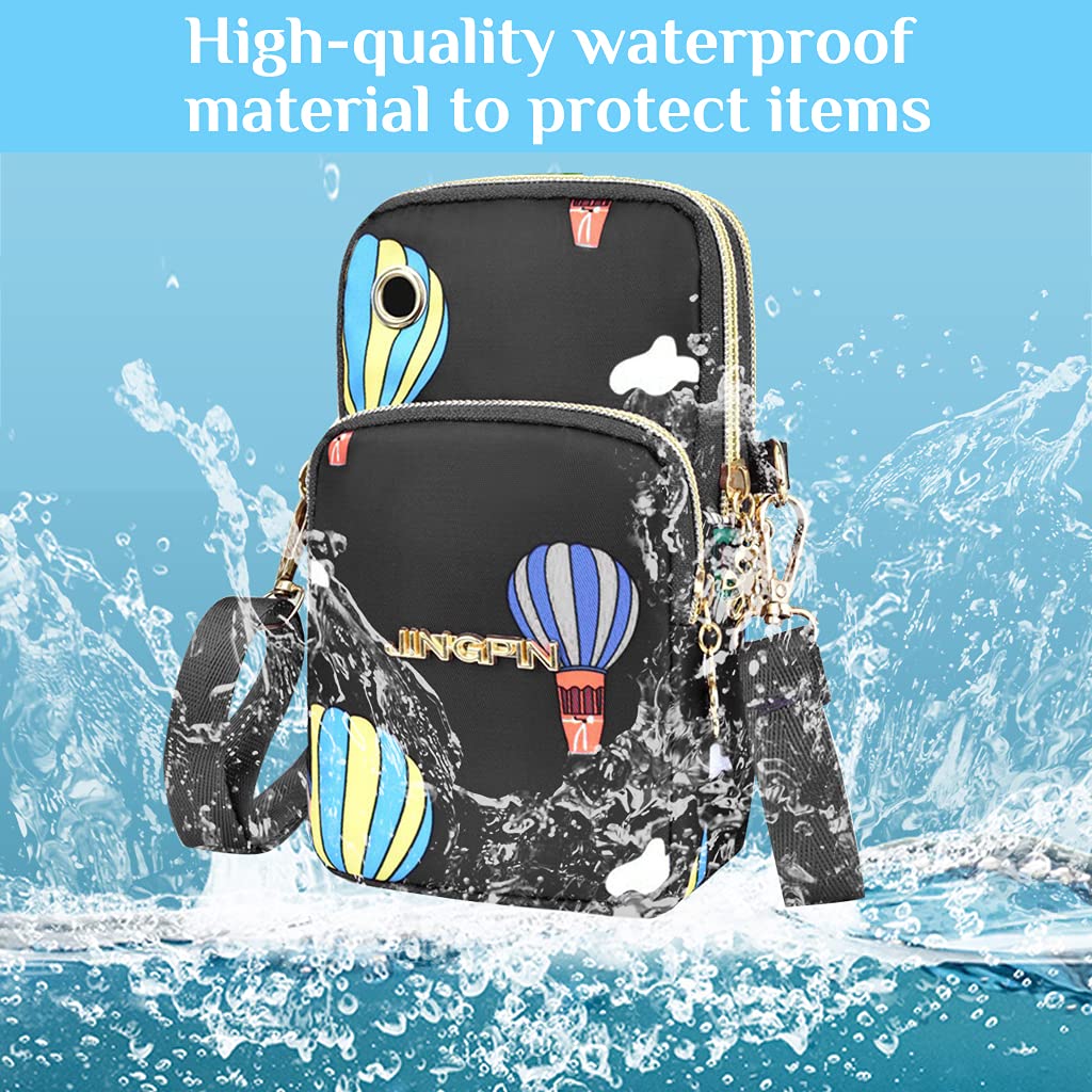 PALAY Small Cross Body Bag, Multifunction 3 Layer Mini Crossbody Shoulder Bag Phone Purse Armband with Headphone Port for Teens Girls Ladies Women (Multi-color)