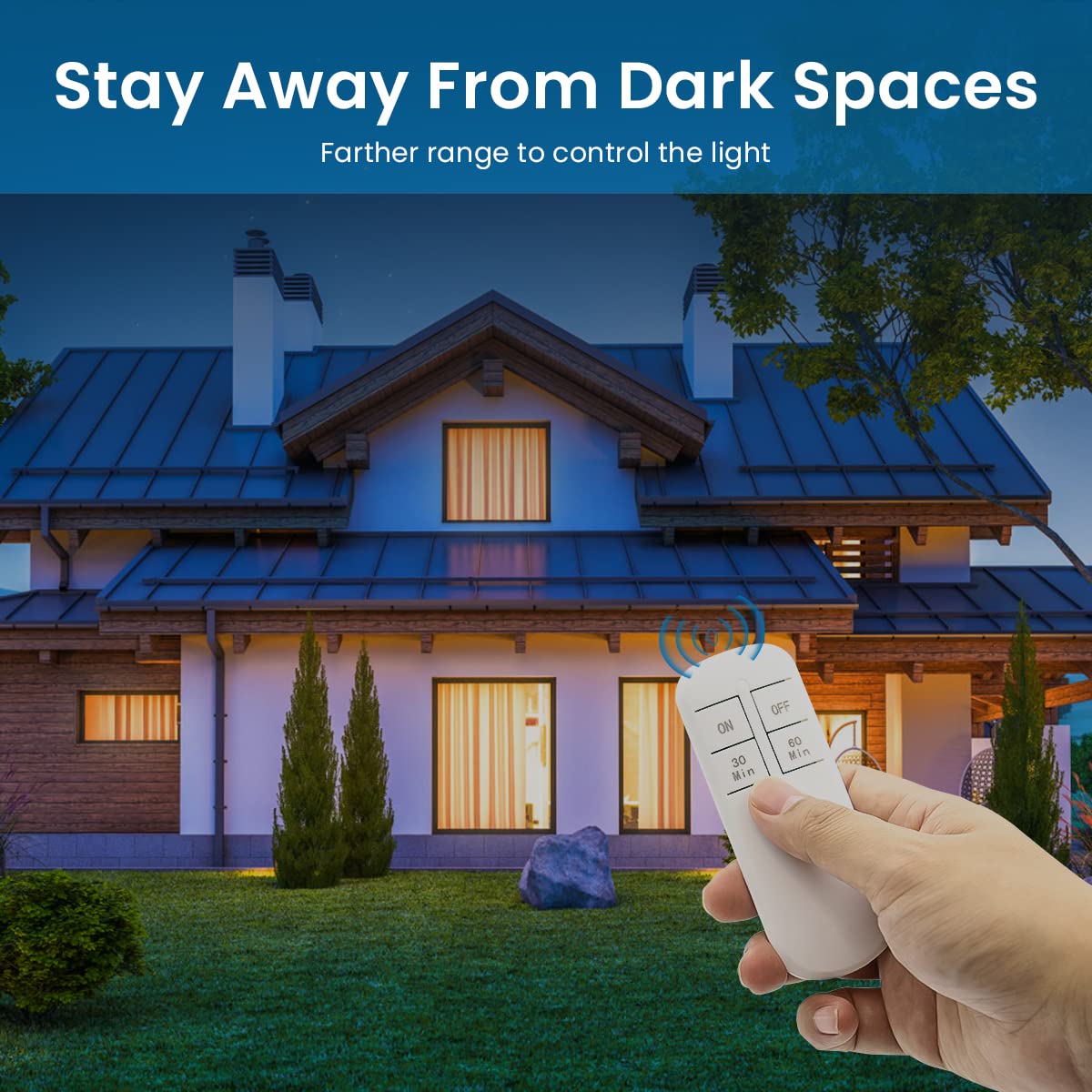 Serplex Remote Control Bulb Holder with Timer, E27 Smart Light Socket with 30mins/60mins Timing, Wireless Remote Control Light Socket, 100FT Range, Wireless Light Switch Kit for E27 Light Bulb