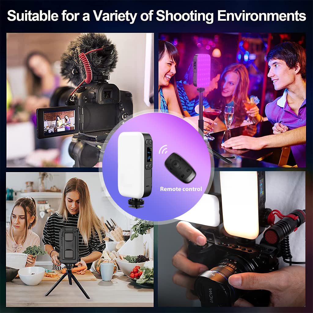 ZORBES RGB Video Light LED Camera Light Panel with TIK Tok Remote Control 360° Full Color LED Camera Light, 2500K-9000K, 2000mAh USB LED Video Light for Photography, Livestream, YouTube, TIK Tok