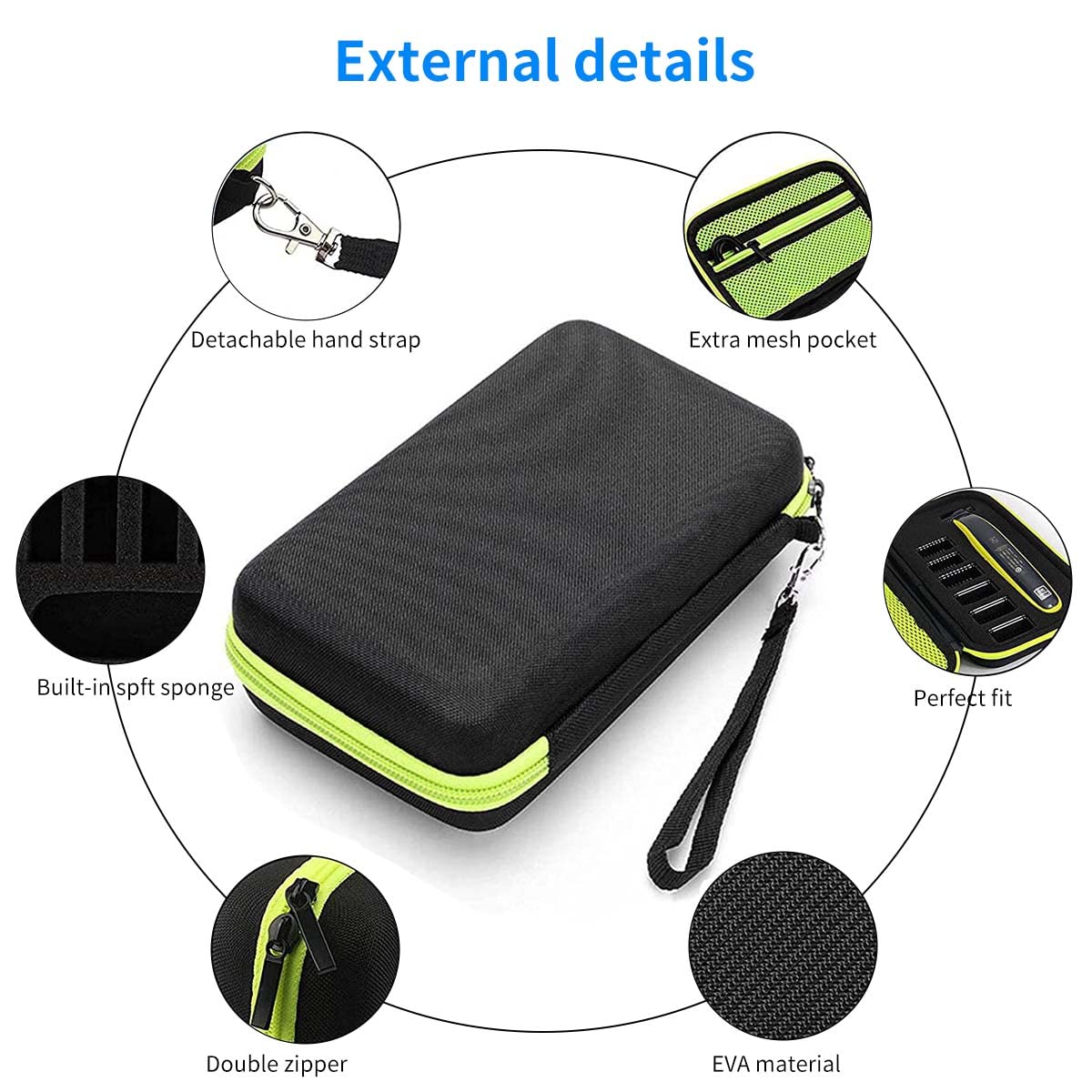 Zeitel Storage Bag Oneblade Case for Philips Shaver Suit for Philips Norelco OneBlade QP2525 QP2520 QP2530 QP2570 QP2620 QP2630, Philips Norelco OneBlade Organizer Bag