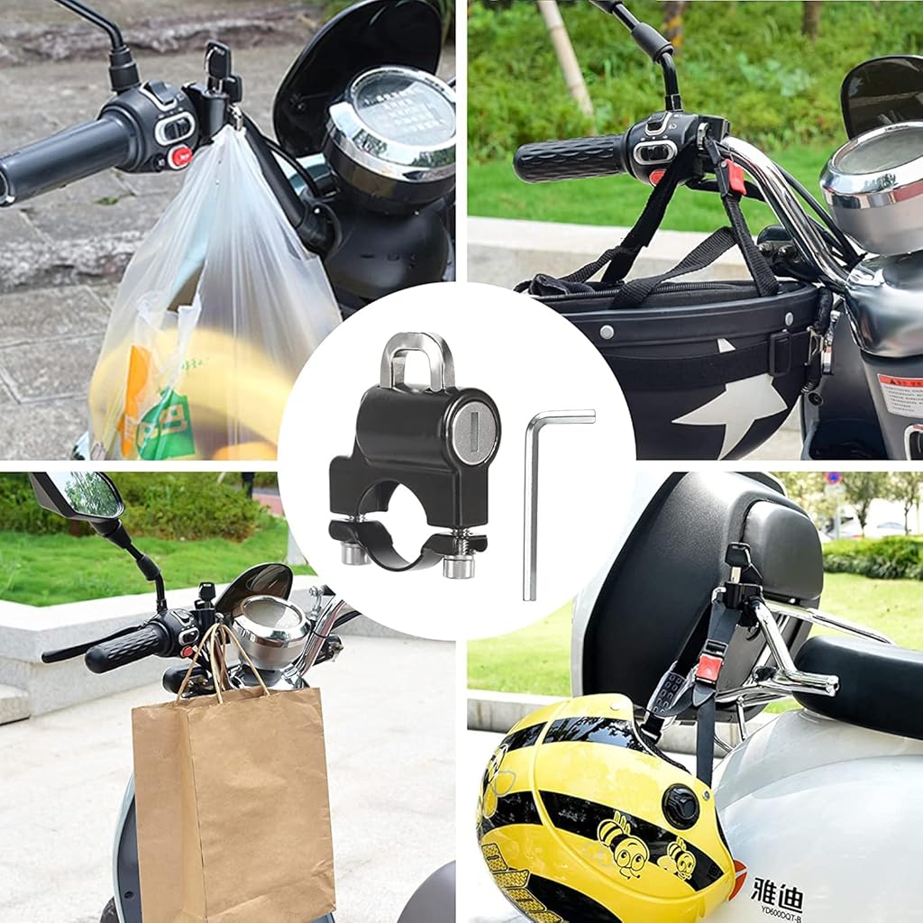 STHIRA® Helmet Lock for Mens Bike 22-28mm Motorbike Accessories Locker Locks for Motorbikes Electric Motorcycle 3 PCS