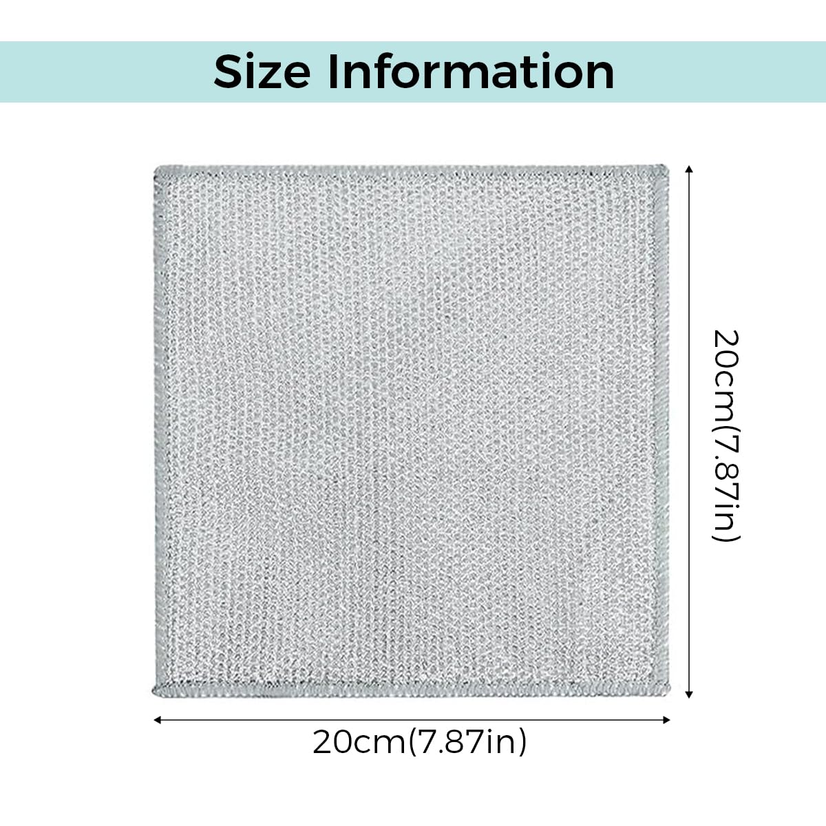 ZIBUYU Dish Wash Scrub Cloth Soft Metal Mesh Dishwashing Clothes Utensils Cleaning Scouring Pads Non-Scratch Wet and Dry Use Dishwasher Cloth Pads Cloth for Dish Cleaning, Bowl, Pan (7.8 inch) - 5