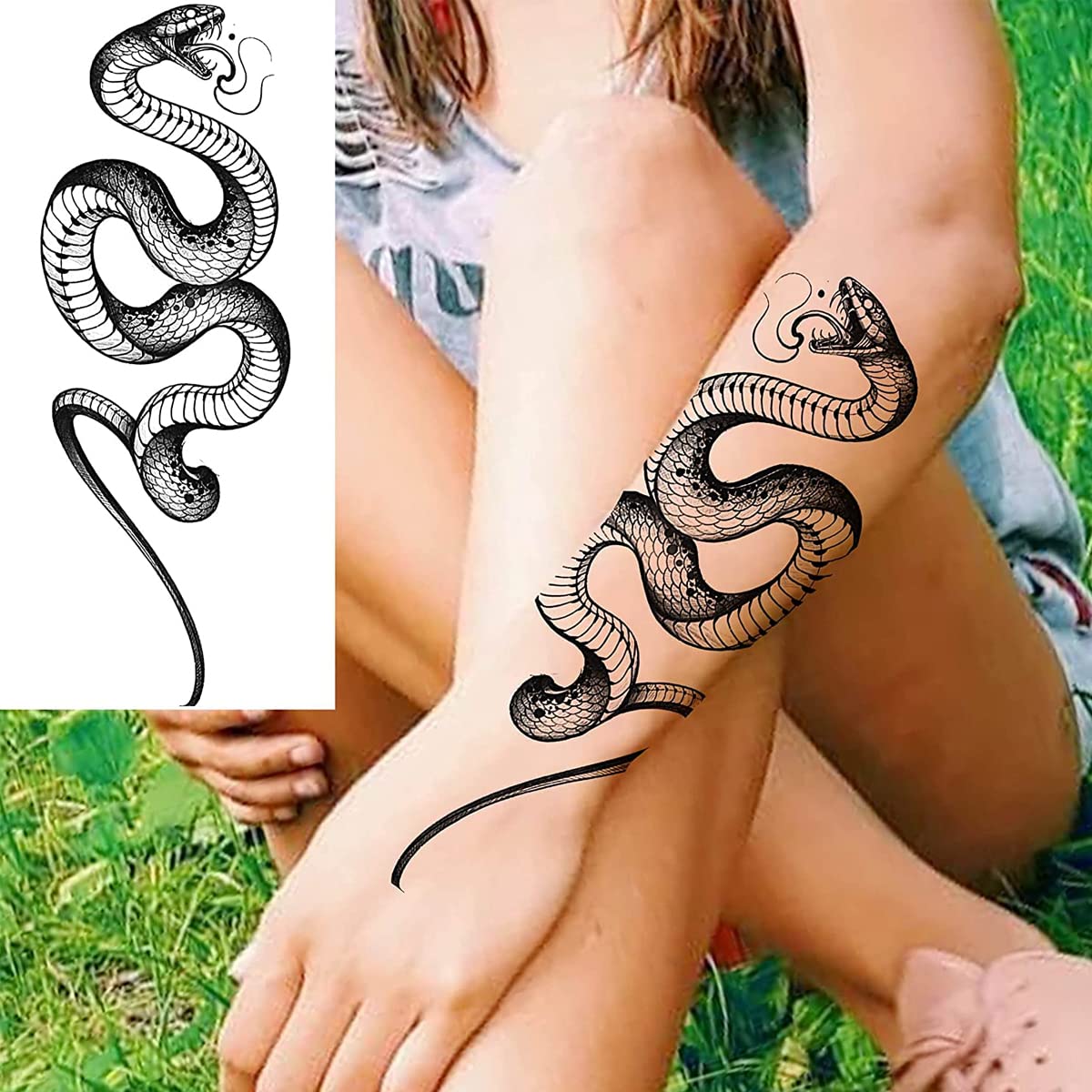 MAYCREATE 35 Sheets Temporary Tattoo Sticker For Men Black Tatto Sticker Beast on Arm Waterproof Large Tattoo Stickers Assorted Tatto Sticker