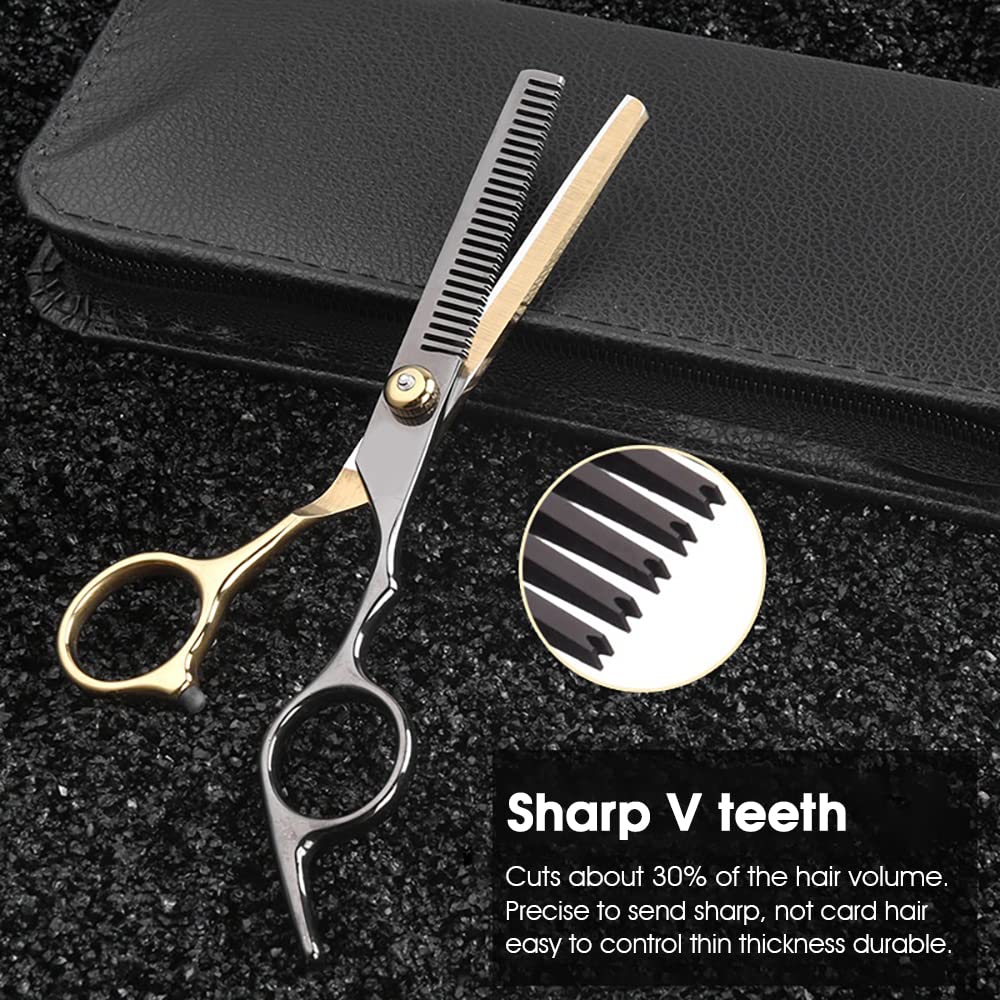 HASTHIP 10 Pcs Professional Stainless Steel Hair Cutting Kit, Hairdressing Kit, for Barbers, Parlour, Salon, Adults & Kids with Cape, Clips, Scissors, Comb, storage bag & cleaning cloth