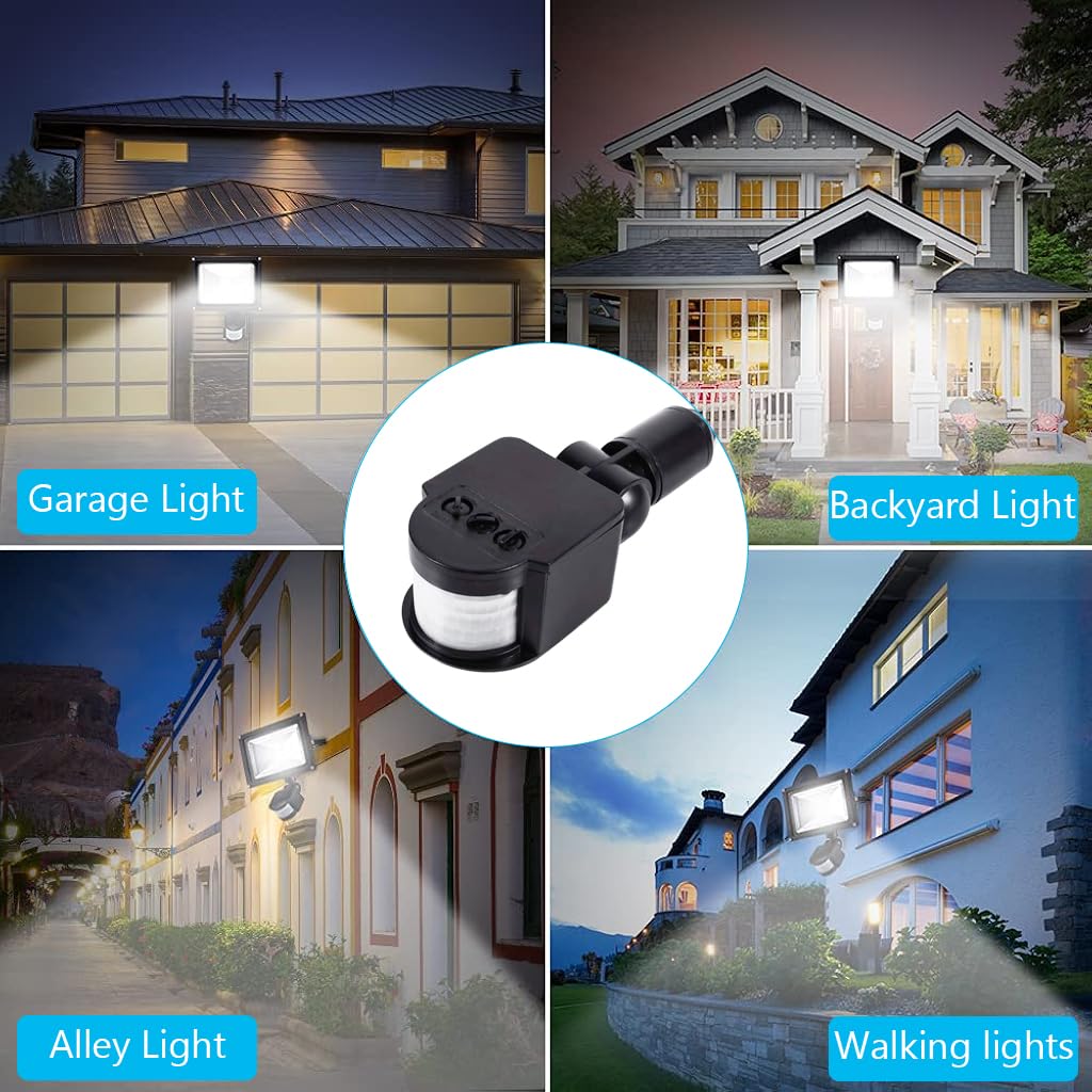 Serplex Motion Sensor for Lights Universal Auto ON/Off Motion Senor for DIY Lamp Modification LED Light Motion Sensor IP66 Waterproof Motion Sensor for LED Flood Lamp in Garage/Drive Way/Stairs
