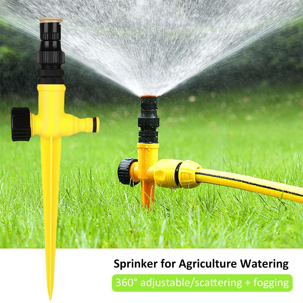HASTHIP 3pcs Garden Sprinker for Garden Agriculture Watering, 360° Rotating Irrigation Sprinkler Adjustable Irrigation Angle Sprinkler, Gardening Watering Systems for Outdoor Grass Garden Yard Lawns