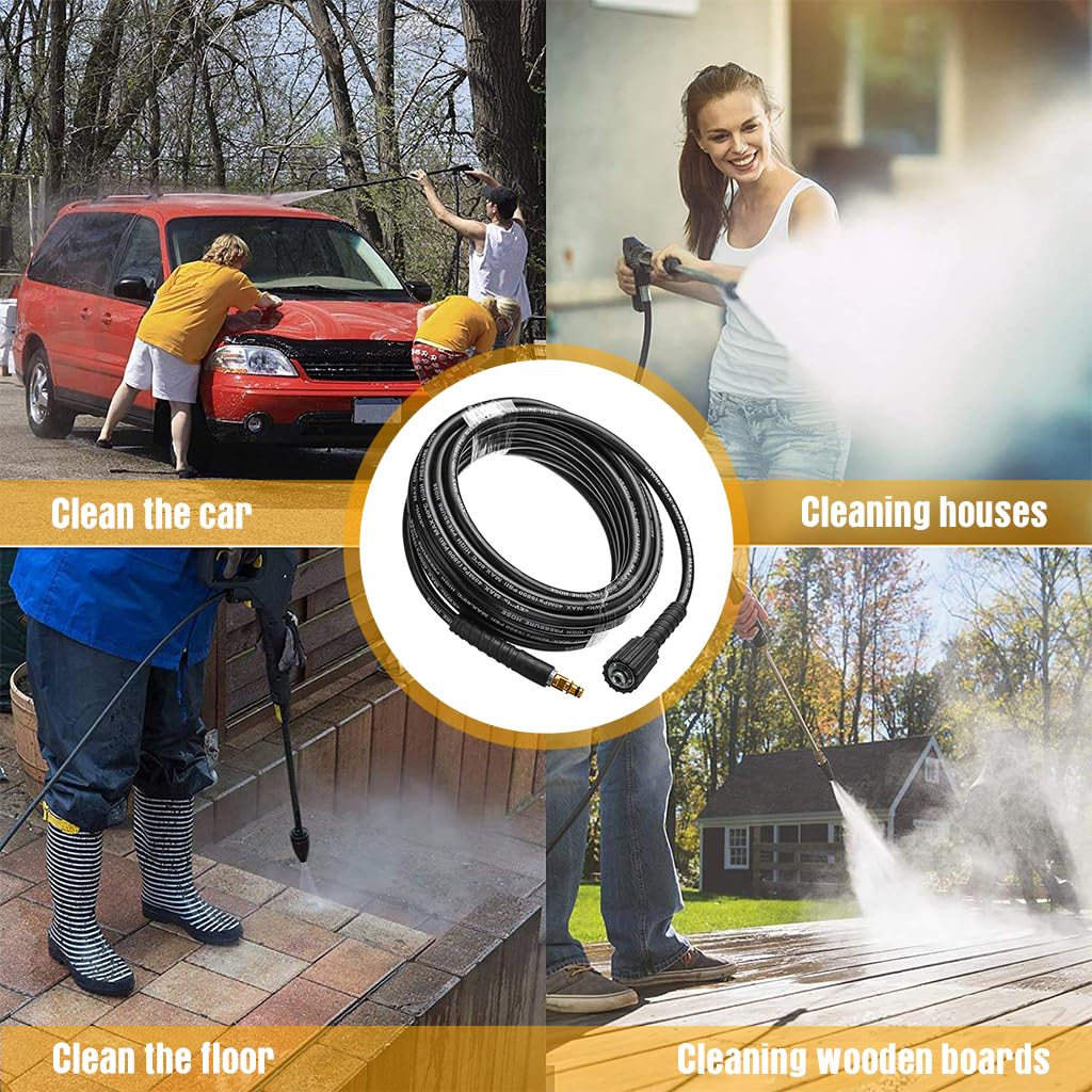HASTHIP 6m High Pressure Washer Hose, Heavy Duty Car Pressure Washer 5800 PSI Hose Pipe for Karcher Cazar Ballorex Jpt Starq Car Washers