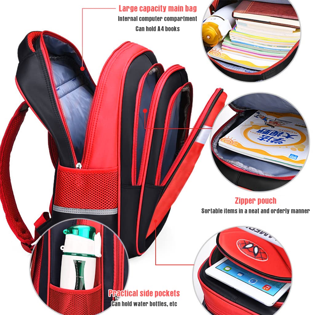 PALAY School Bags for Girls Boys Trolley Bag Primary School Backpack with 6 Wheel, Detachable Wheel Stand with Puller School Bag for 1-5 Grade Students