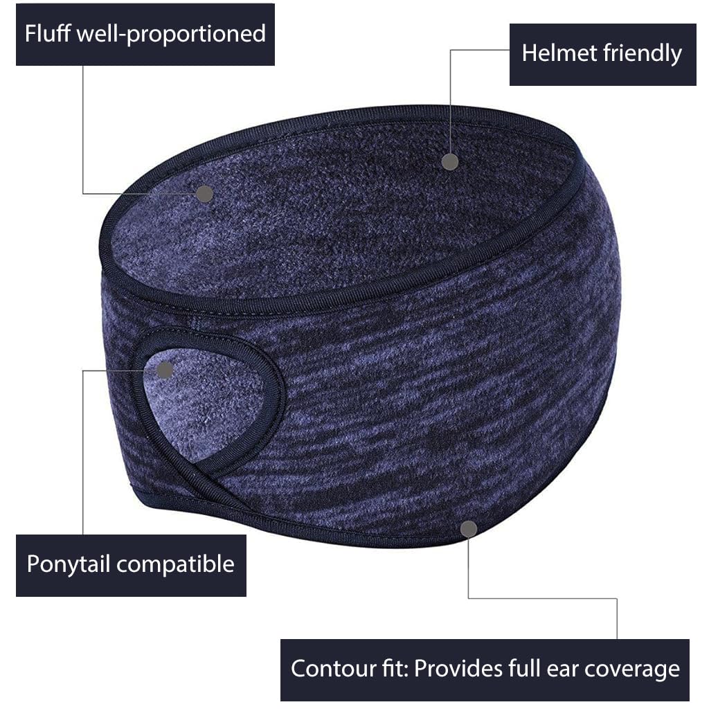 Proberos 2pcs Fleece Headband Ear Muffs Winter Headband Fitness Headband Stretchy Headband Unisex Headband Elastic Non-slip Fitness Sweat Proof Headband for Yoga, Workout, Running