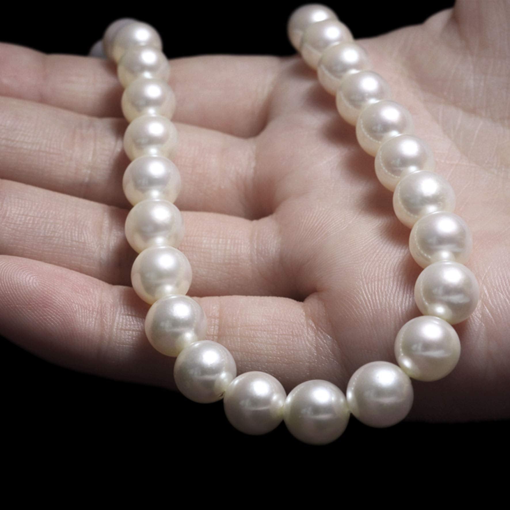SANNIDHI Pearl Necklace for Women Girls 3 Layer 59inch Long Choker Cream White Faux Pearls Strand Necklace Fashion Elegant Jewelry