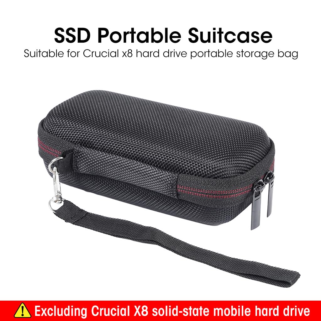 Verilux Hard Drive Storage Bag for SanDisk 500GB/ 250GB/ 1TB/ 2TB/ 4TB Portable SSD- SDSSDE61/ SDSSDE60-Black (Black SSD Crucial X8)