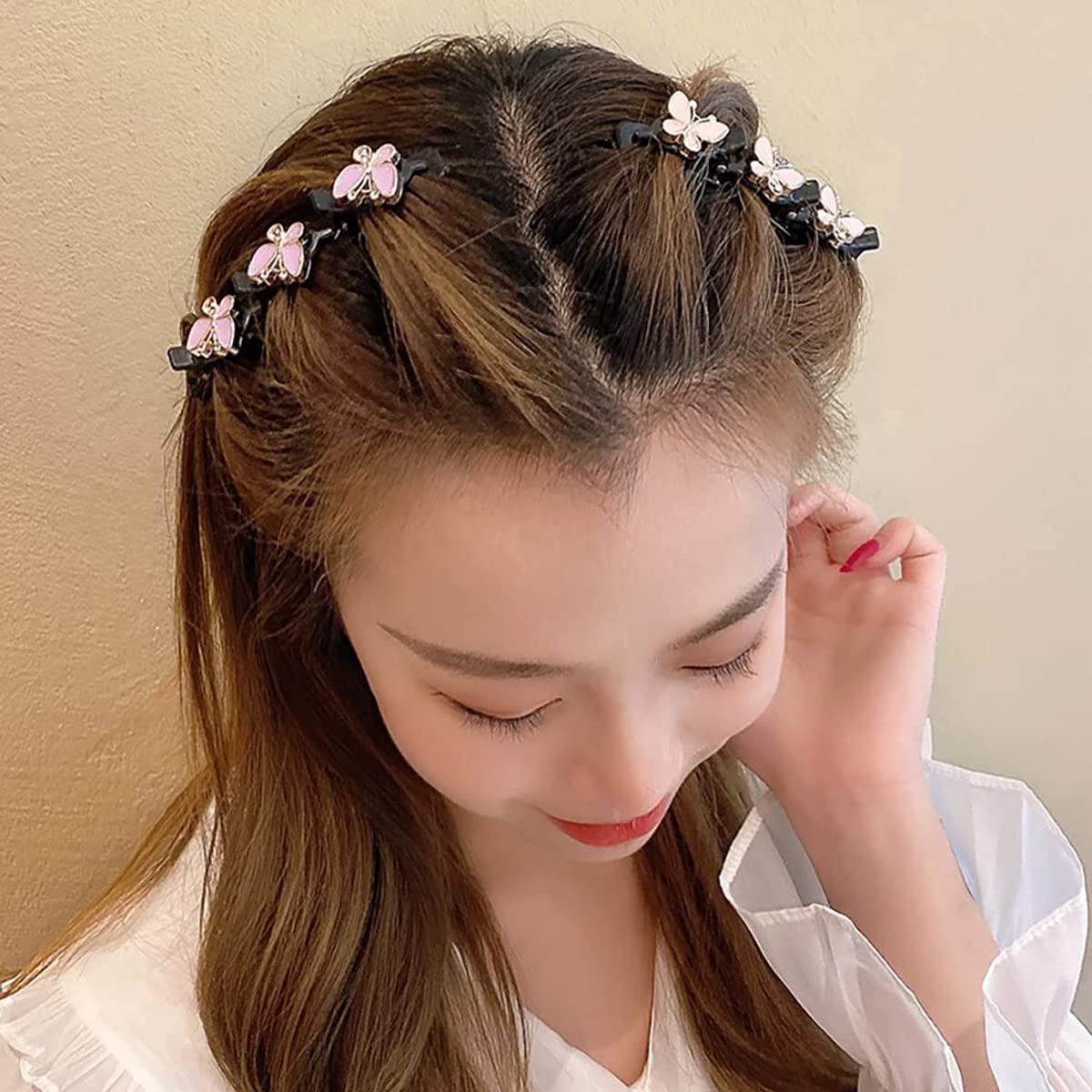 PALAY 4 Pcs Braid Hair Accessories for Kids Butterfly Braided Hair Clips for Women Girls Hairpin Hair Dressing Section Clips for Hair