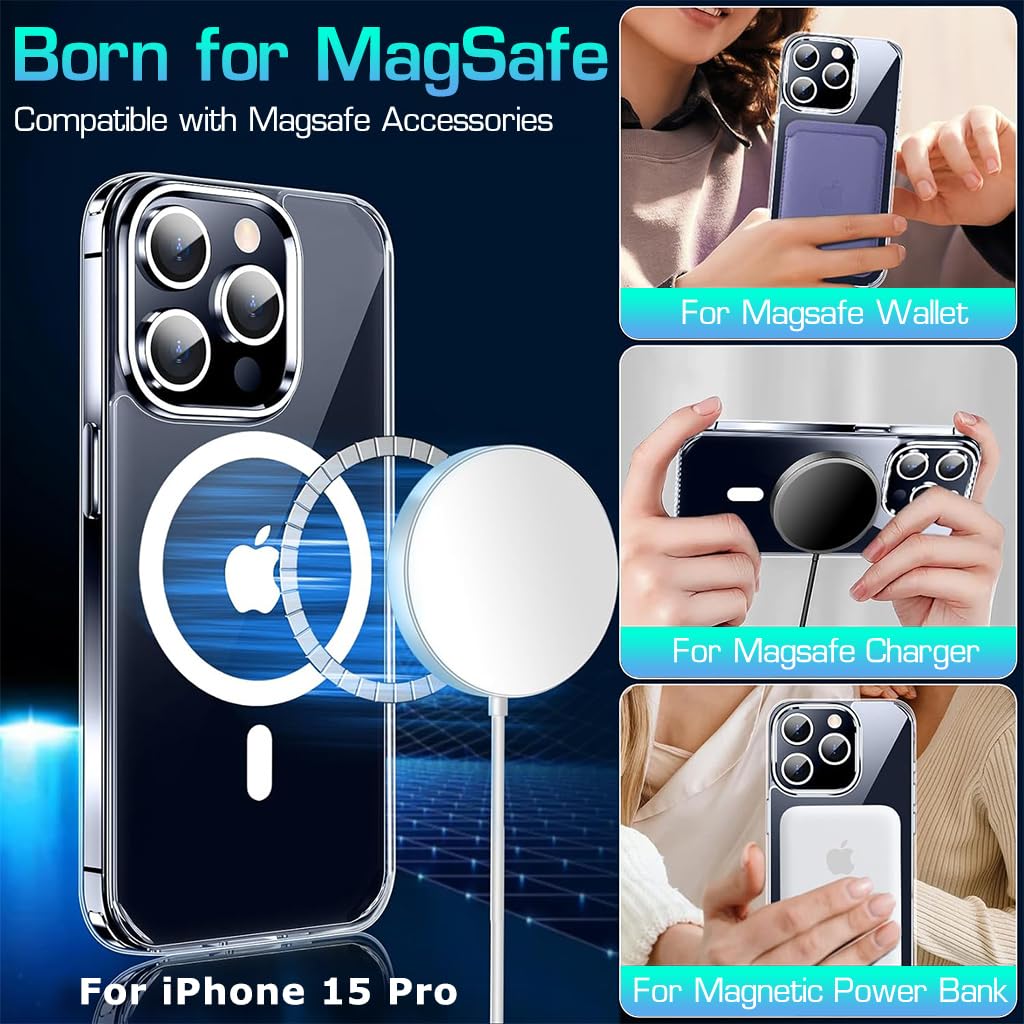 ZORBES Phone Case for iPhone 15 Pro Anti-Scratch Transparent Phone Cover, Camera Protector & Screen Protector for iPhone 15 Pro, Set of Phone Case for iPhone 15 Pro 6.1