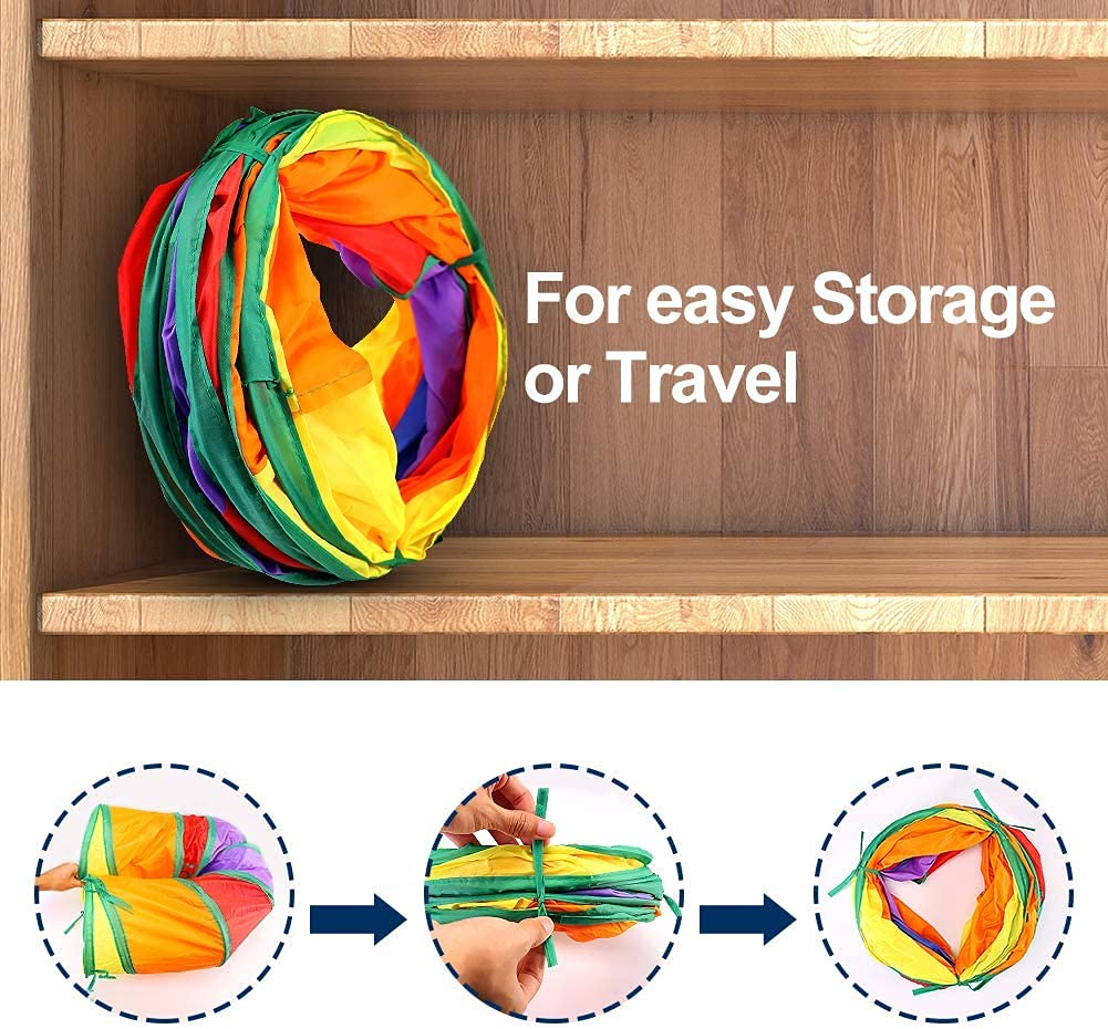Qpets Cat Toys 3 Way Cat Tunnel Pet Tube Collapsible Play Toy Indoor Outdoor Kitty Puppy Toys for Puzzle Exercising Hiding Training Toy (2 Way)