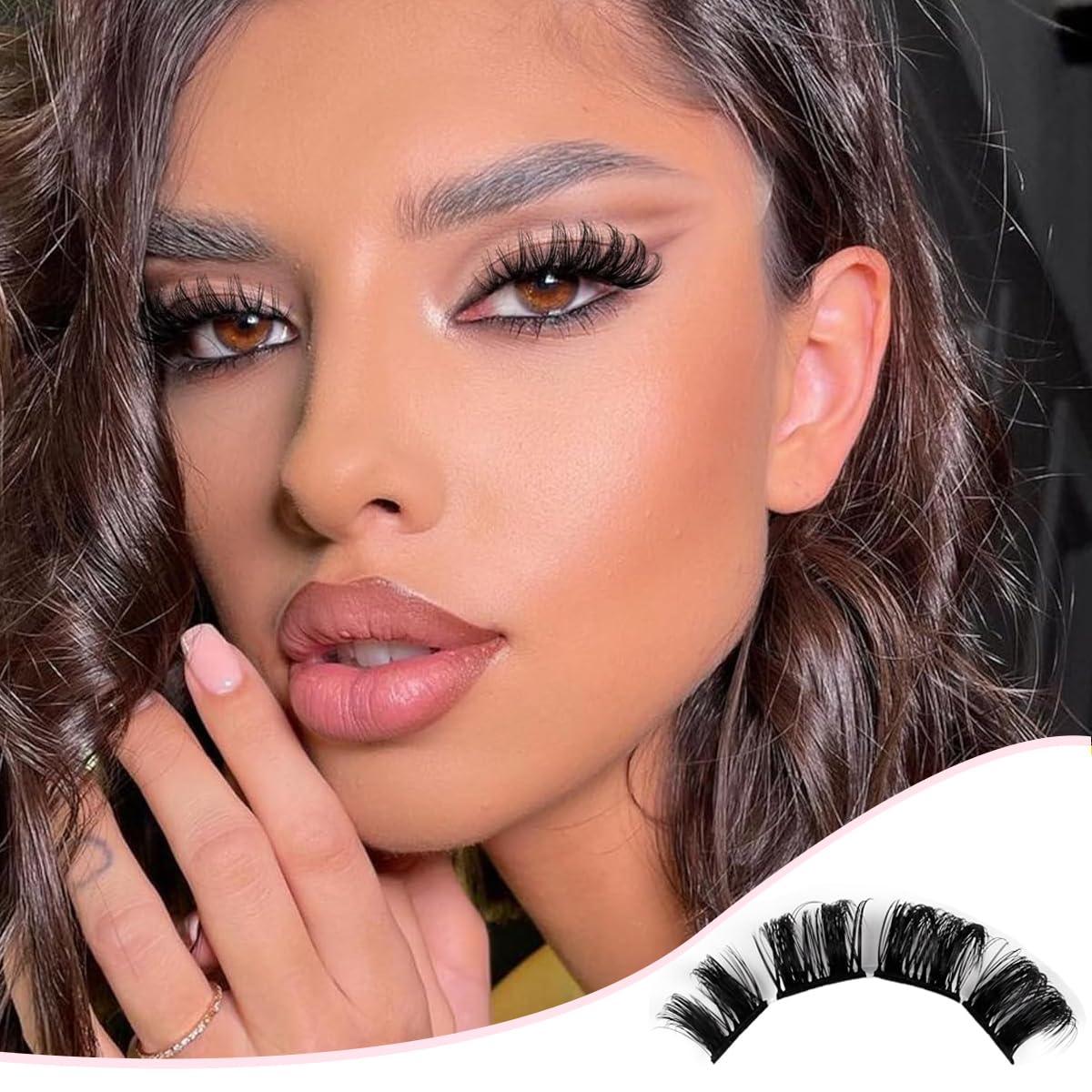 MAYCREATE 100 PCS Lashes Cluster, Fairy Lash Extension Kit Cluster Lashes Individual C Curl Wispy False Eyelashes DIY Eyelash Manga Anime Cluster Lash Extensions Mix Lashes