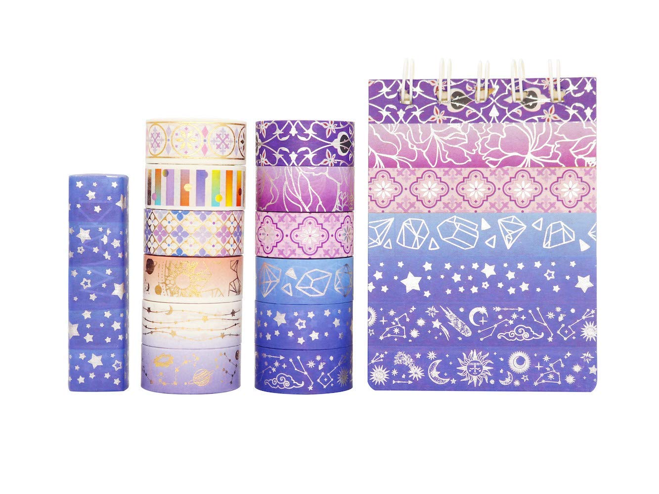 HASTHIP 12 Rolls Journal Tapes Cute Gold Foil Flower Decorative Masking Tape Scrapbooking Tape for DIY Art & Crafts and Gift Wrapping Holiday Decoration
