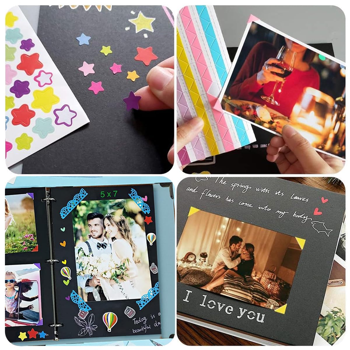 HASTHIP Scrapbook Photo Album Book, 30 Sheets Kpop Photocard Binder Kpop Photocard Holder Book Sleeves for A5 240 Photocards, Versatile Collection for Game Cards & Keepsakes