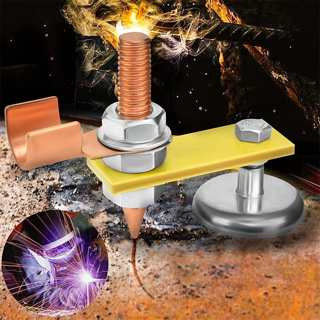 Serplex Welding Support Ground Clamp Tools, Welding Machine Double Single Welding Magnet Head, Strong Magnetism Large Suction, Copper Tail Welder Stability Clamps