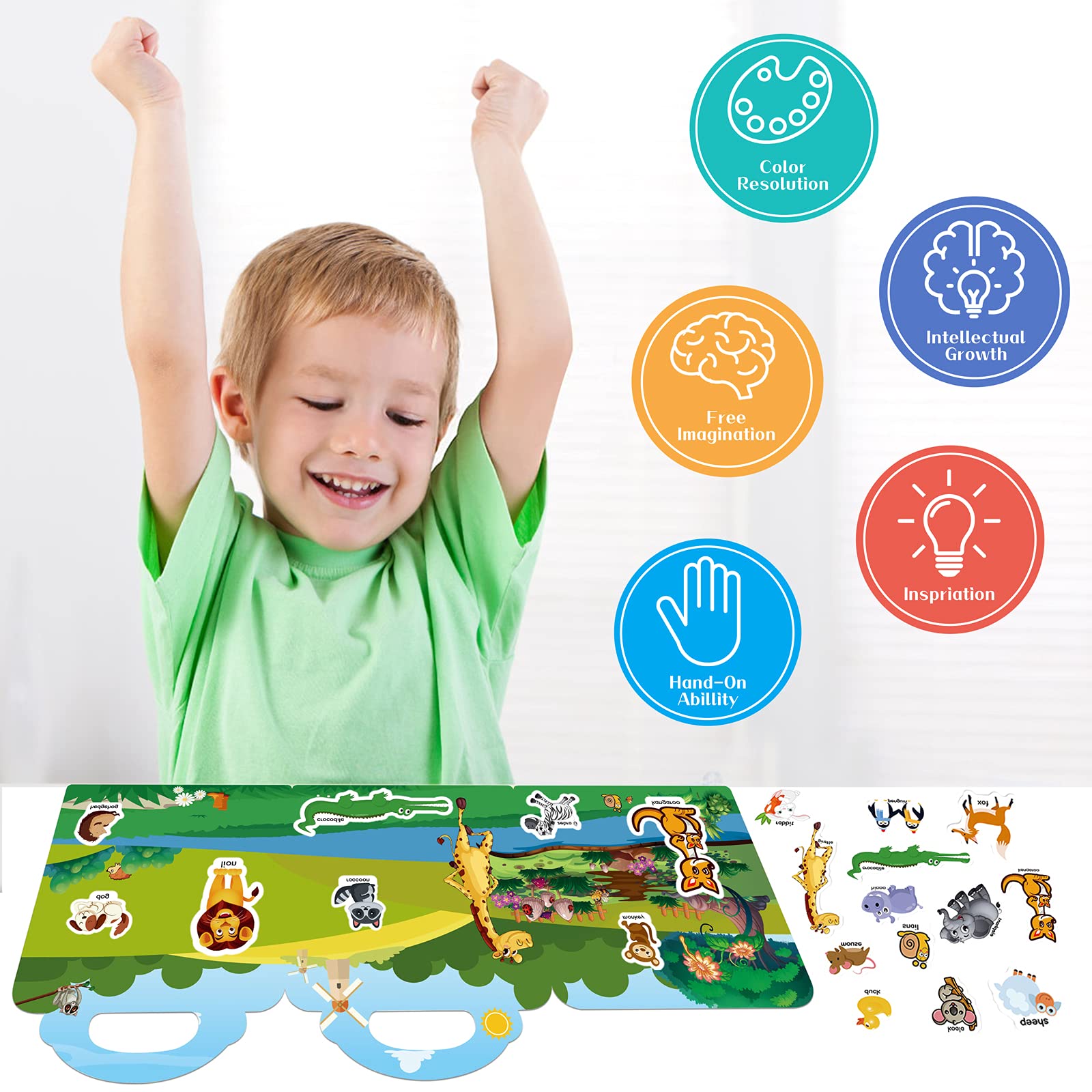 PATPAT Stickers for Kids,3 Packs Cartoon Sticker Book, DIY Cartoon Stickers for Craft Party Game Activities for Girls Boys Educational Toy Quiet Book Montessori Toys Stickers for Toddlers