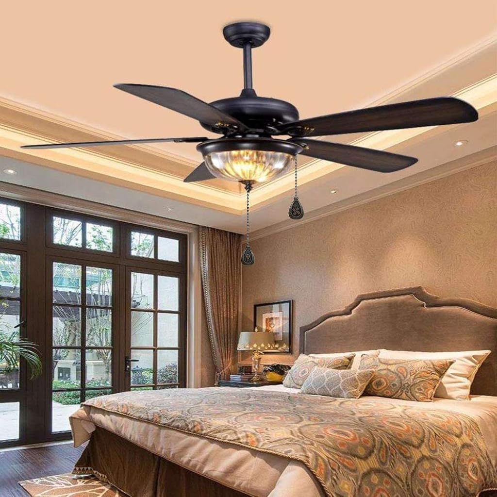 HASTHIP® Bronze Ceiling Fan Pull Chain Set, Ceiling Fan Pull Chain Extender Bronze Pendant 12 Inch Chain Ornament Pendant Pull Chain with Connector Ceiling Fan Bulb&Fan Ceiling Fan Pull Chain (2 Pack)